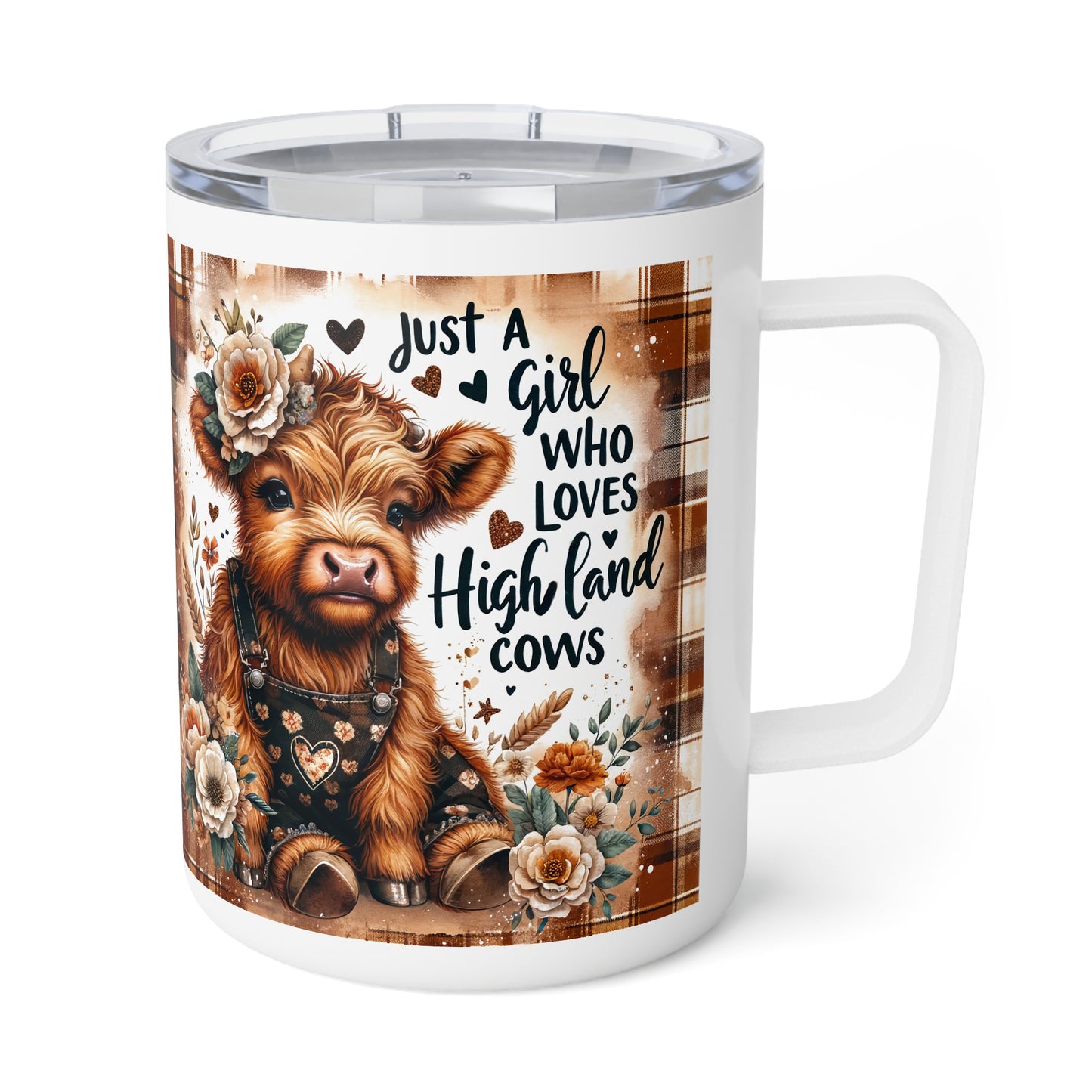 Just a girl who loves cows Insulated Coffee Mug, 10oz